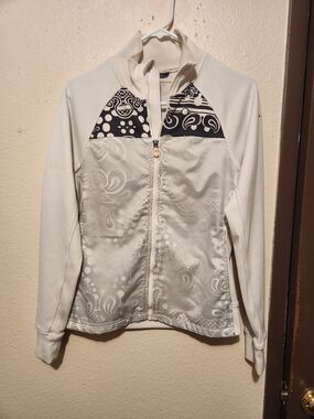 Brooks White Patterned Full-Zip Utility Jacket